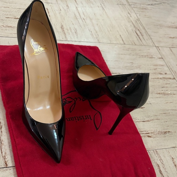 Christian Louboutin Glossy Black Heels size 6.5 - Picture 2 of 11